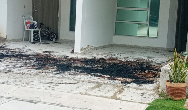 #ENVIDEO: Rayo cayó en el techo  de una casa y causó incendio  