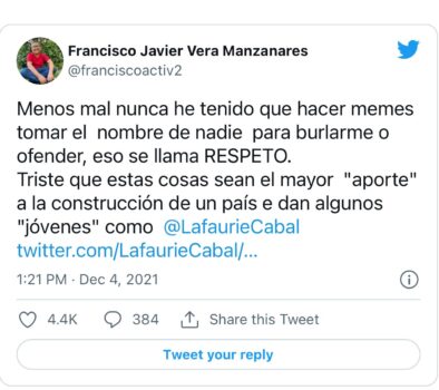 Francisco Vera, ambientalista respondió a ofensa del hijo de Cabal