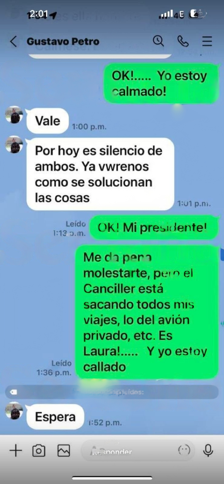 Se filtró chat de Benedetti, donde el presidente Petro le pide ‘Silencio’